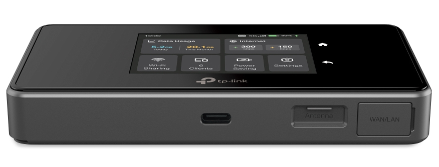 TP-Link M8550(EU) V1.0 Mobiler 5G Router, Wi-Fi 6E, LTE/4G/3G, Touchdisplay, 4680 mAh Akku, USB, Schwarz, EU