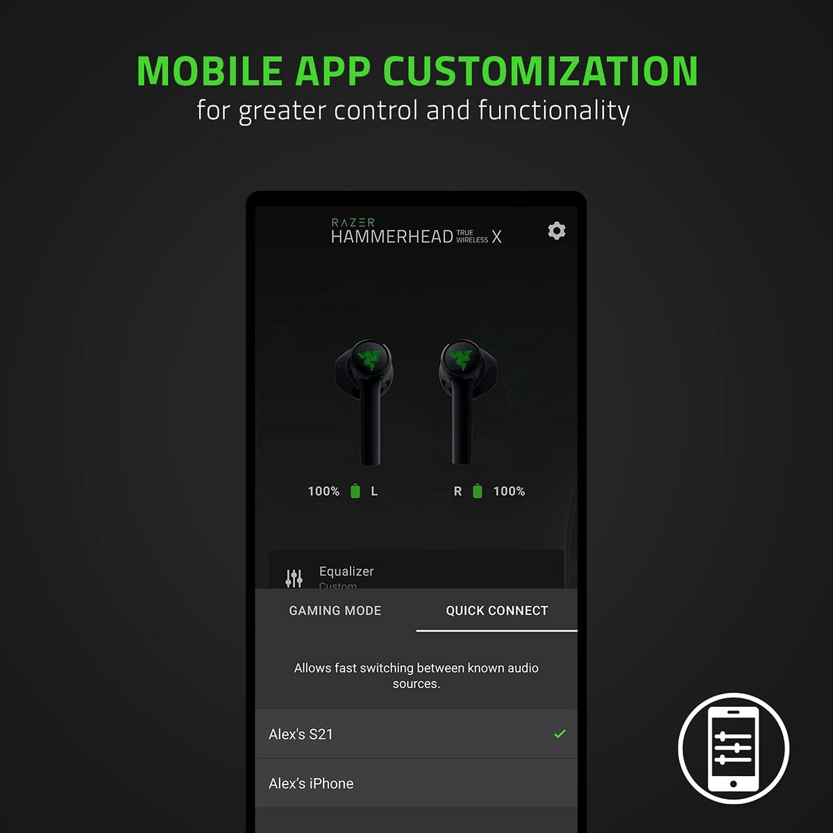 Razer Hammerhead True Wireless X Mobile Headset InEar Stereo BT Black