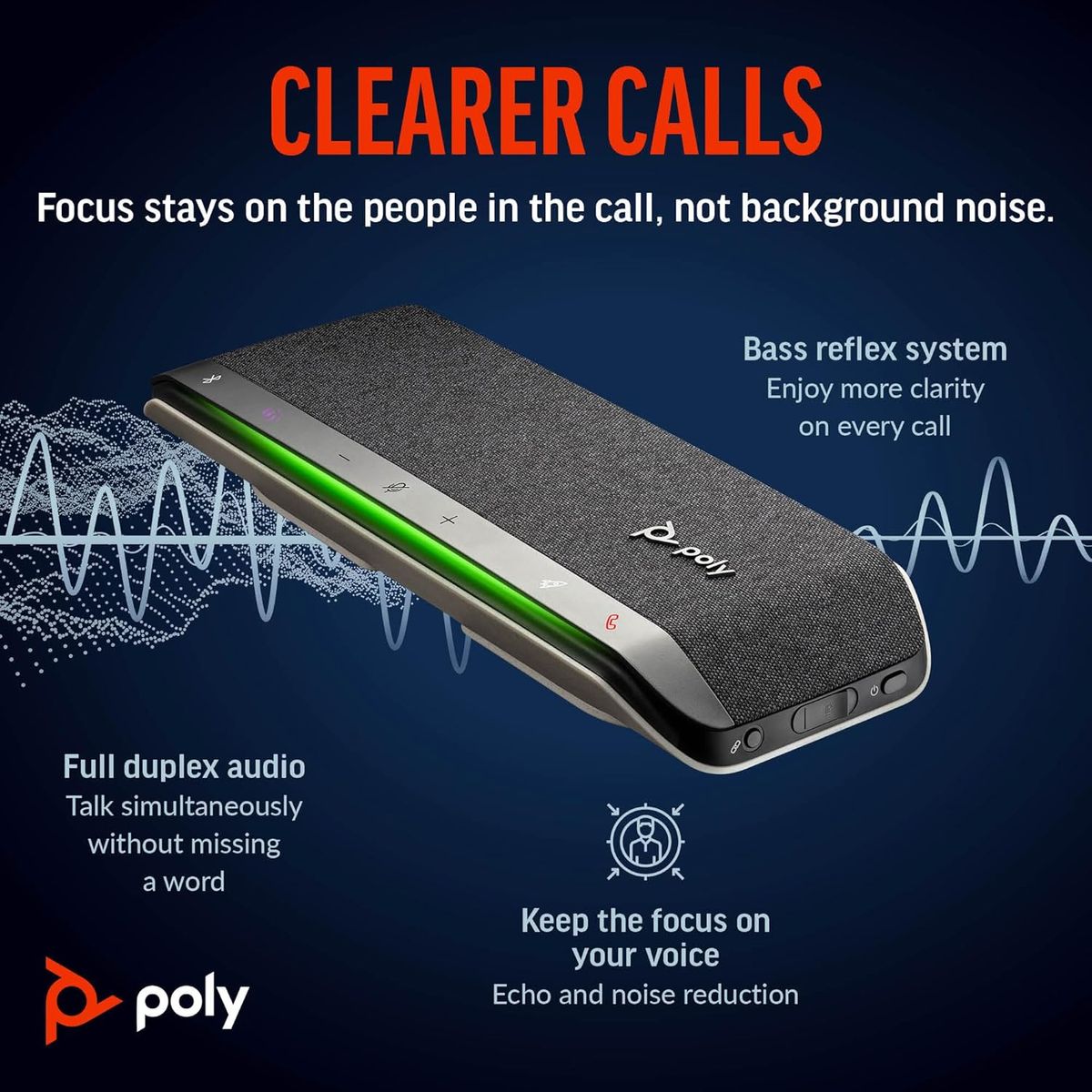 Poly Sync 40+ Intelligenter Konferenzlautsprecher – Flexible Arbeitsbereiche – Verbindung mit PC/Mac über BT600-Adapter oder mit Smartphone über Bluetooth – Zertifiziert für Microsoft Teams