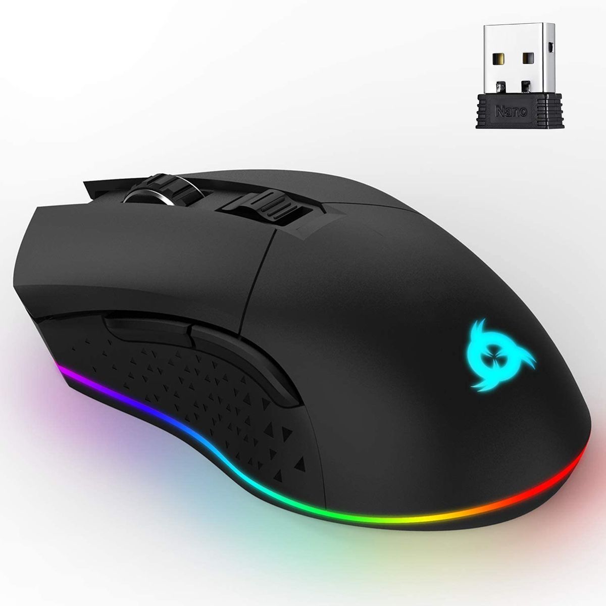 KLIM Blaze Optische 6.000 DPI 2.4GHz Wireless RGB Gaming Maus Beidhändig schwarz