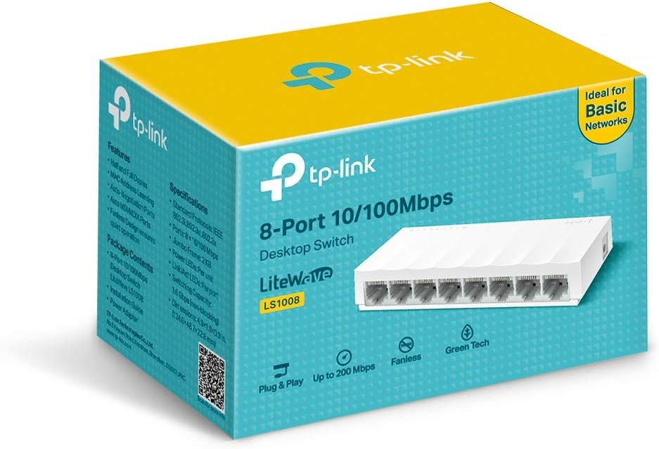 TP-Link 8-Port 10/100Mbit/s Desktop Switch White V1