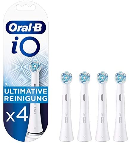 Oral-B iO Ultimate Cleaning Attachment Brushes for Electric Toothbrush, 4 pieces, ultimate tooth cleaning with iO technology, letterboxable package White 4 pieces.