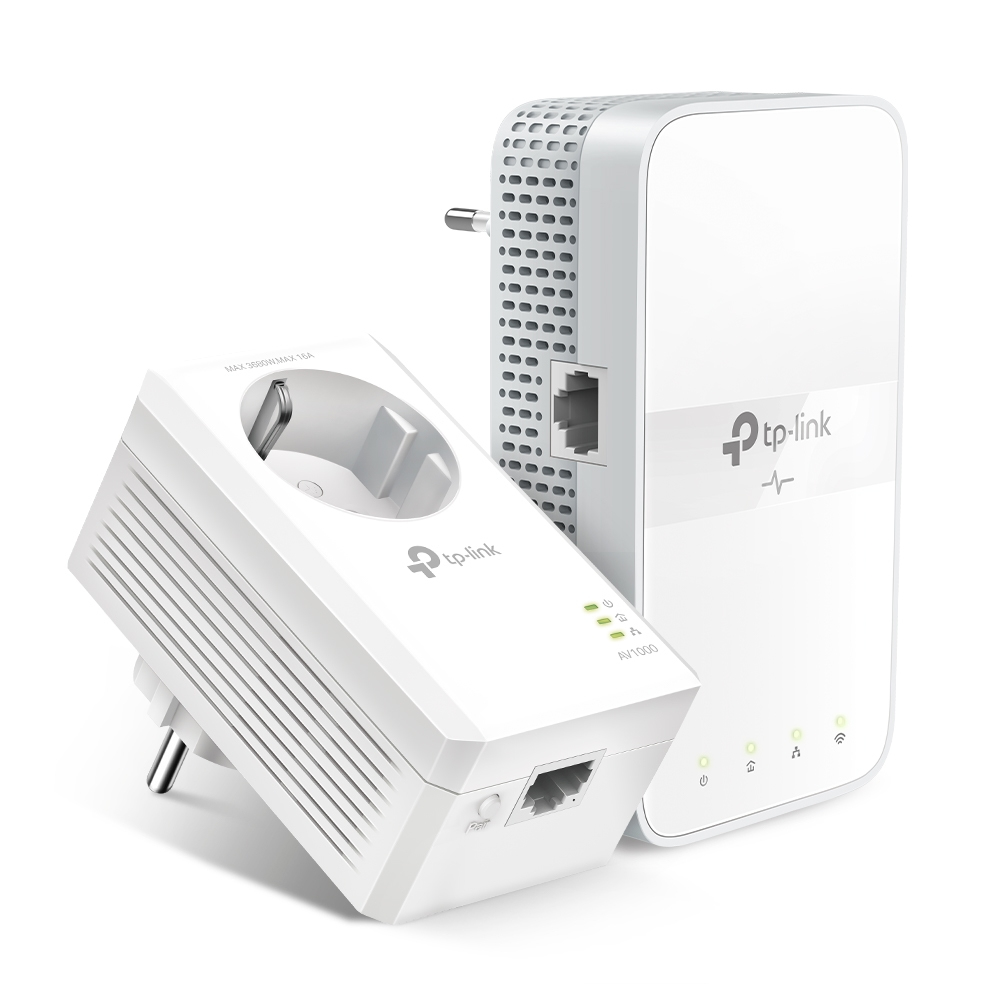 TP-Link AC1200 AV1000 Gigabit WLAN Powerline Adapter Kit mit Steckdose