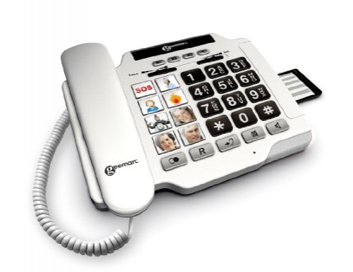 Geemarc PHOTO100_WH_IF Fototasten schwerhörigen/schwersehenden Seniorentelefon, Deutsche Version