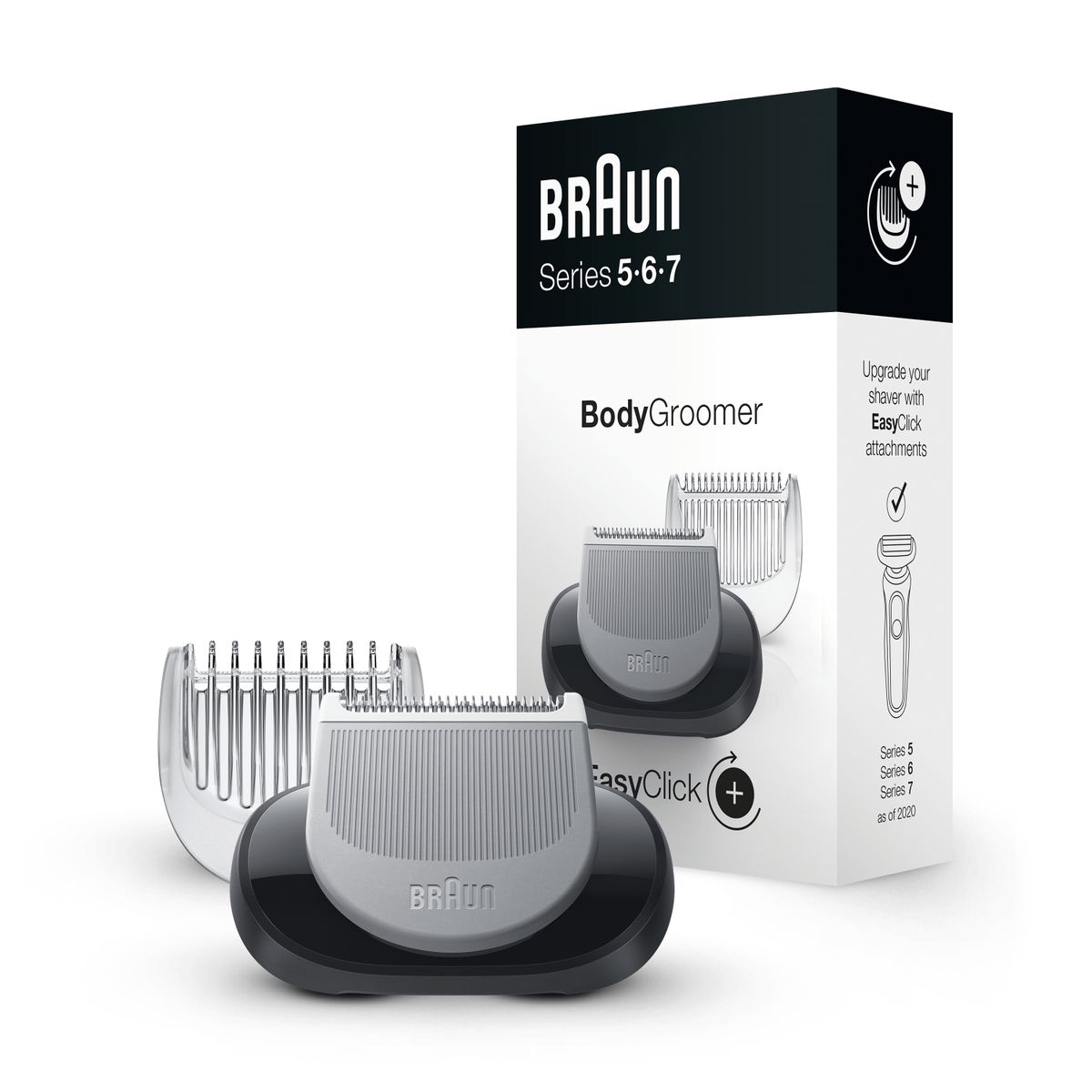 Braun EasyClick Bodygroomer attachment for shaver men, compatible with Series 5, 6 and 7 electric shavers (shaver models from 2020) Bodygroomer Single