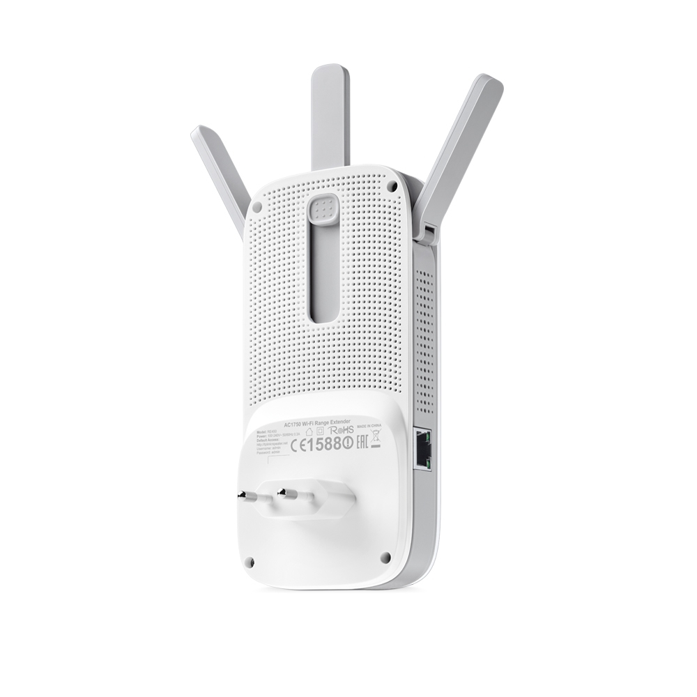 TP-Link RE450(DE) V4.0 AC1750 Gigabit Dualband WLAN Repeater, 1300 Mbit/s (5 GHz) + 450 Mbit/s (2,4 GHz), AP-Modus, 1x Gigabit LAN, WPS, EU