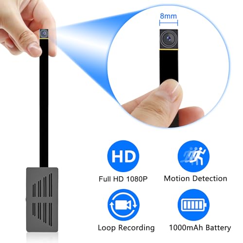 Diprevo B09WDPWM5N Mini Kamera 1080P HD Tragbare DIY Überwachungskamera mit Bewegungsmelder Akku 800mAh Loop-Aufnahme SD 2–128GB Kein WLAN Keine Nachtsicht