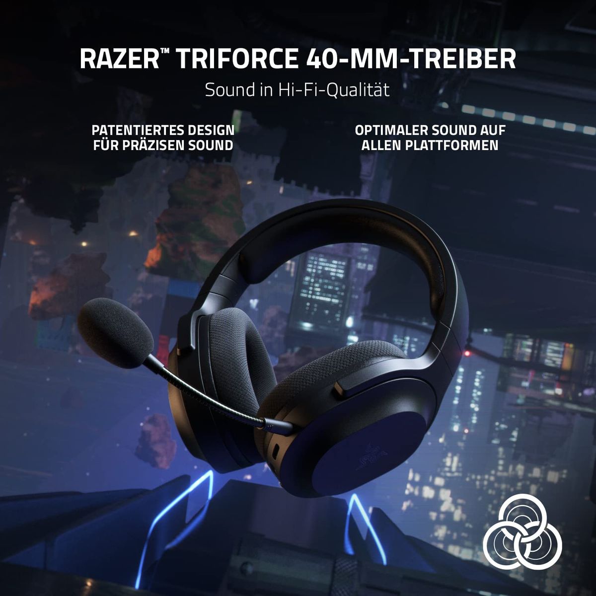 Razer Barracuda X Gaming & Mobile Headset Dual Wireless + 3.5mm Virtual 7.1 Surround-Sound Multi-Plattform Black