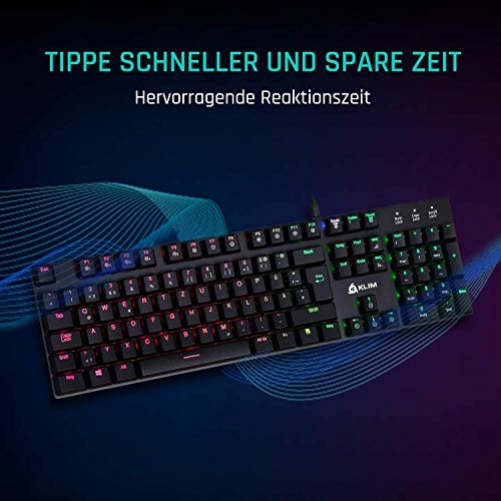 KLIM Dash Mechanische Gaming Tastatur Wired mit RGB DE-Layout