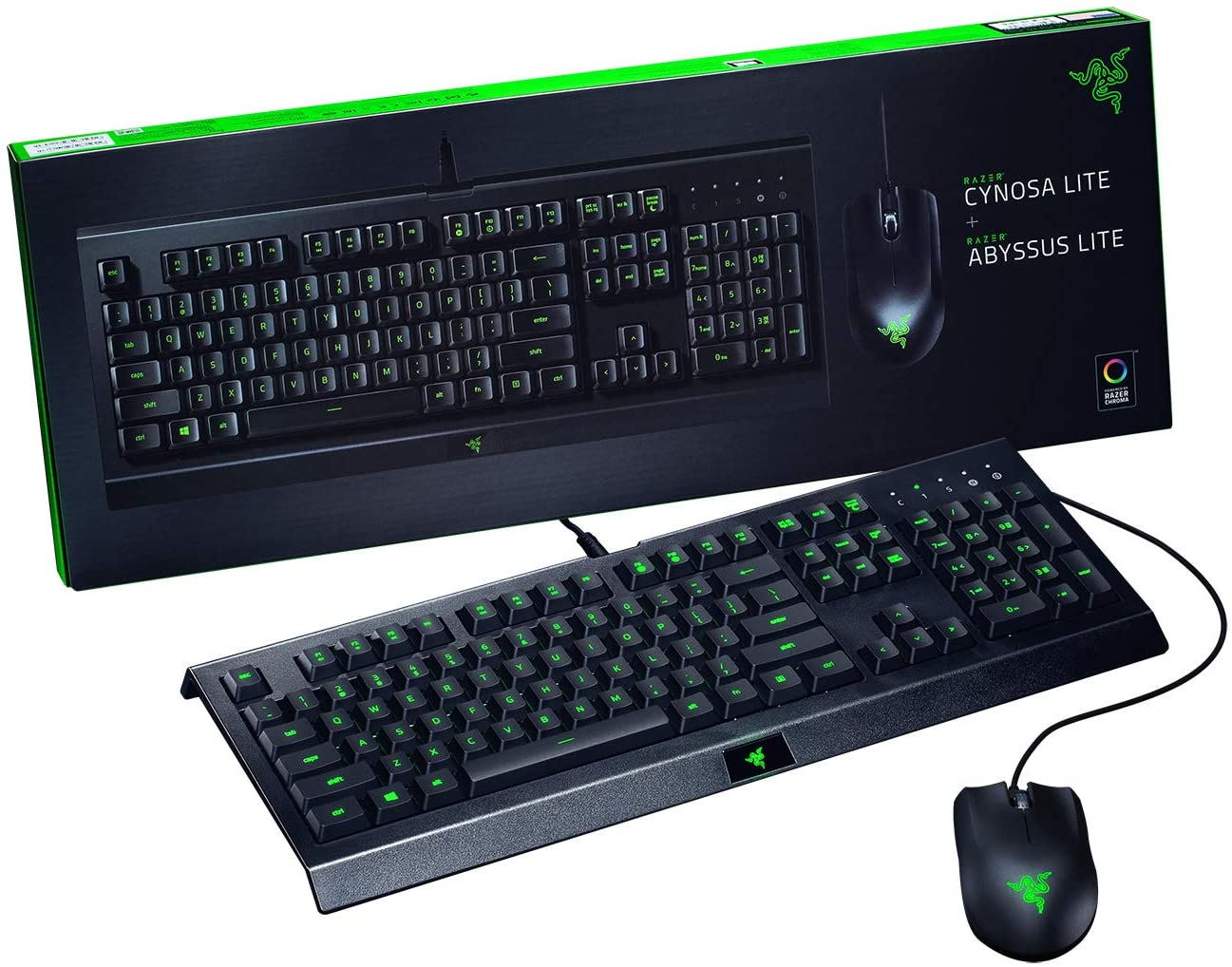 Razer Cynosa Lite + Abyssus Lite Gaming Deskset 6.400 DPI USA Layout QWERTY ISO