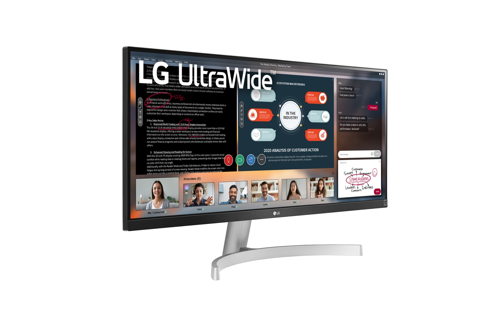 LG Electronics 73cm/29 2560x1080 29WN600-W 21:9 5ms IPS 2xHDMI DisplayPort VESA Speaker UWFHD