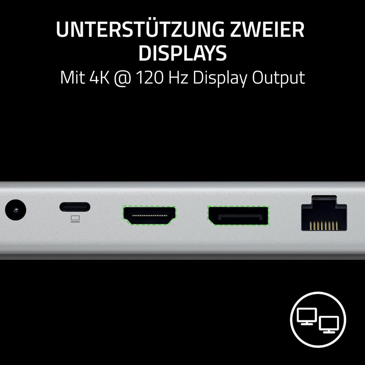 Razer USB 4 Dock - High-Speed-Dock für Gaming und Produktivität - 14-Port - Dual-Display-Unterstützung, Geräteaufladung (3X USB-C, 5X USB-A, HDMI, Gigabit Ethernet, 3.5mm Audio) Mercury