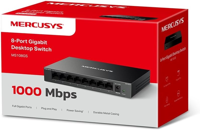 Mercusys MS108GS Netzwerk-Switch Unmanaged Gigabit Ethernet (10/100/1000) Schwarz