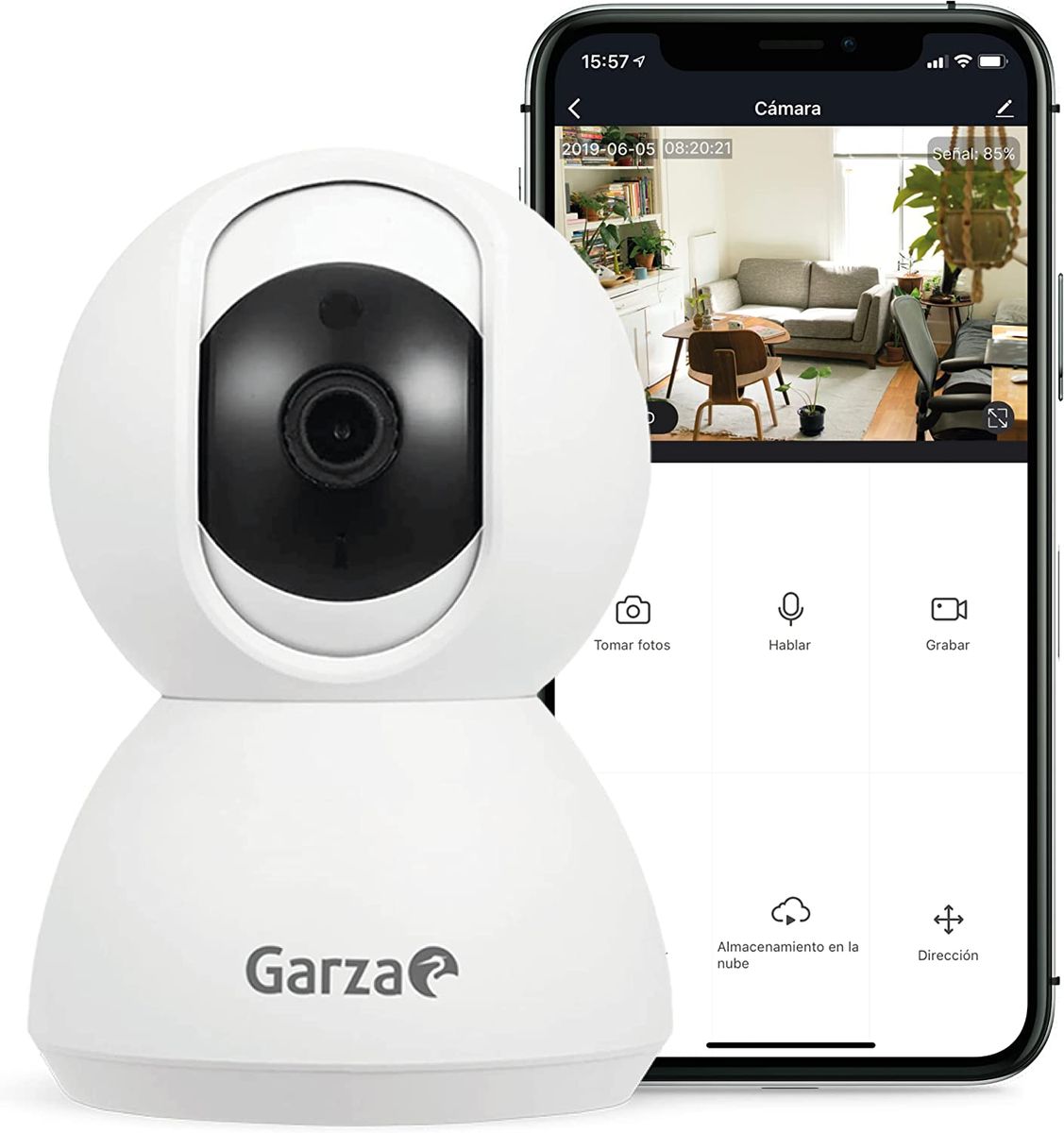 Garza Smarthome Wi-Fi 360 IP Camera 720P HD works with Alexa Google Chromecast