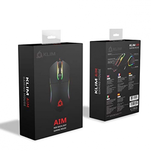 KLIM AIM Chroma Optischer 7.000 DPI Wired RGB-Beleuchtung Gaming Maus Beidhändig