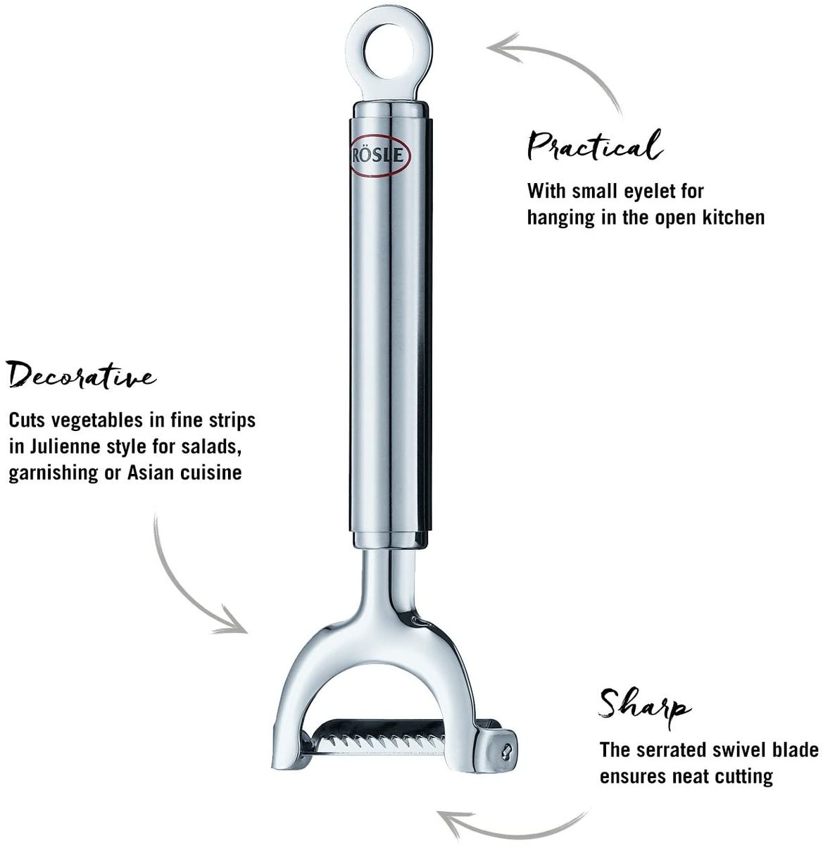 Rösle Right Handed Peeler., 17 x 6 x 2 cm