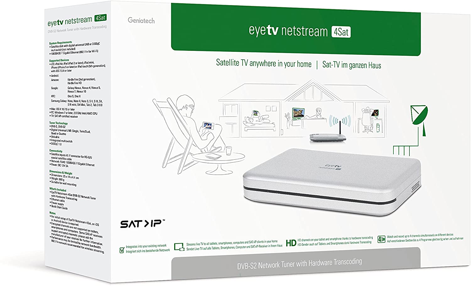 Geniatech 1N4S20161101 EyeTV Netstream 4Sat DVB-S2 Network