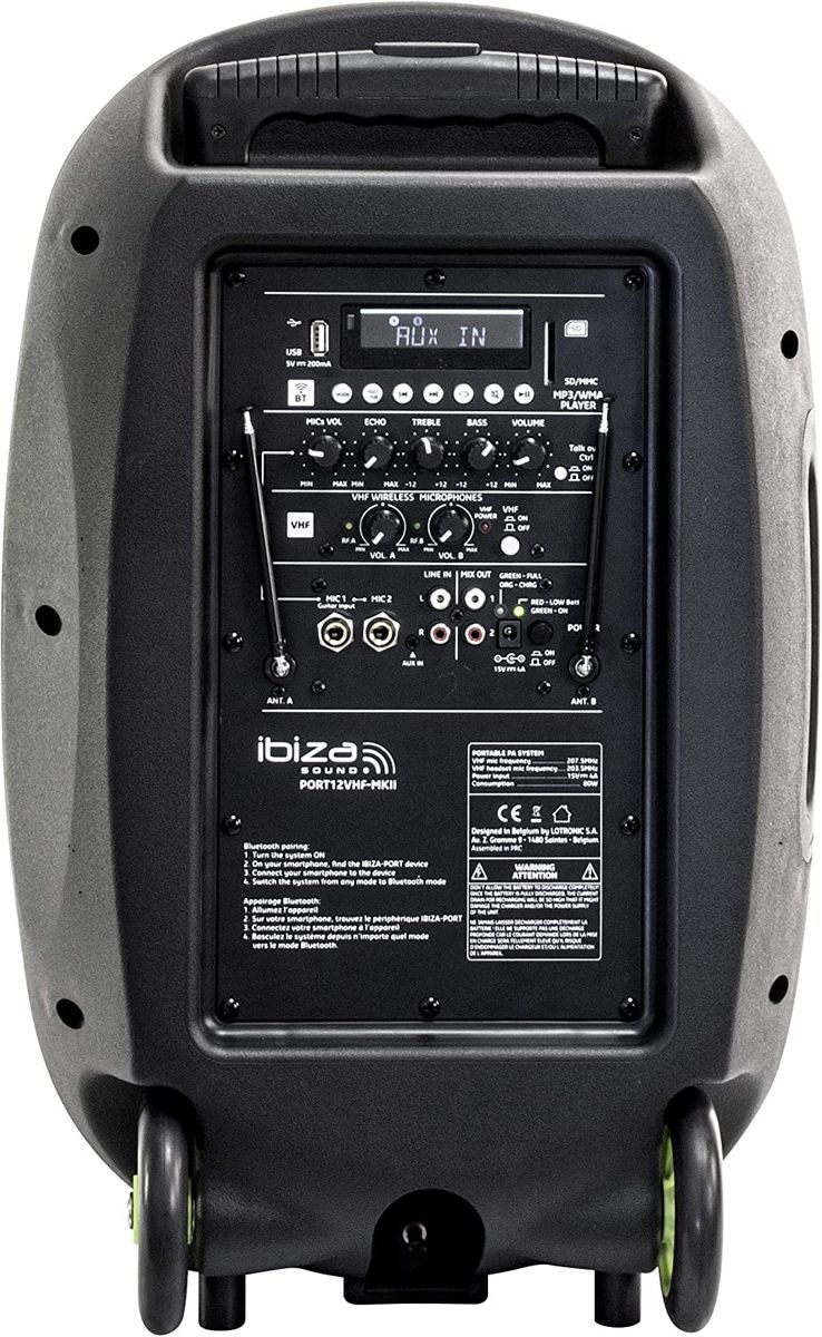 Ibiza Sound PORT12VHF-MKII mobiles Soundsystem 12 700W USB-MP3 Bluetooth