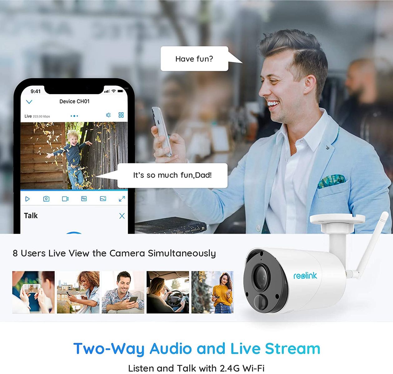 Reolink Argus Eco WLAN IP Camera with Battery for Outdoor Use Wireless 1080p HD with SD Card Slot PIR Motion Sensor 2.4GHz WiFi IR Night Vision Time Lapse 2-Way Audio (Pack of 2)