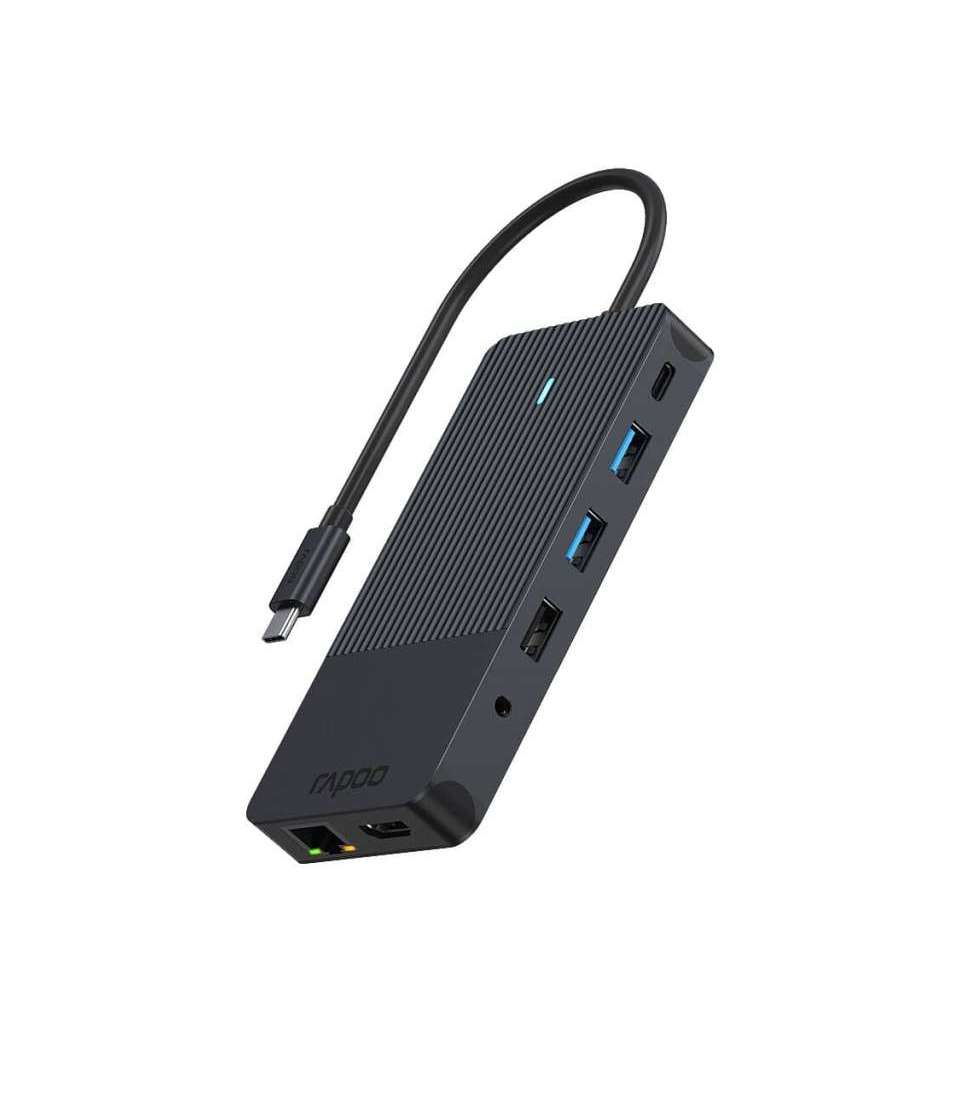 Rapoo UCM-2006 12-in-1 USB-C Multiport Adapter 100W Power Delivery HDMI DisplayPort LAN USB-C USB-A 3.0 microSD AUX v1.0