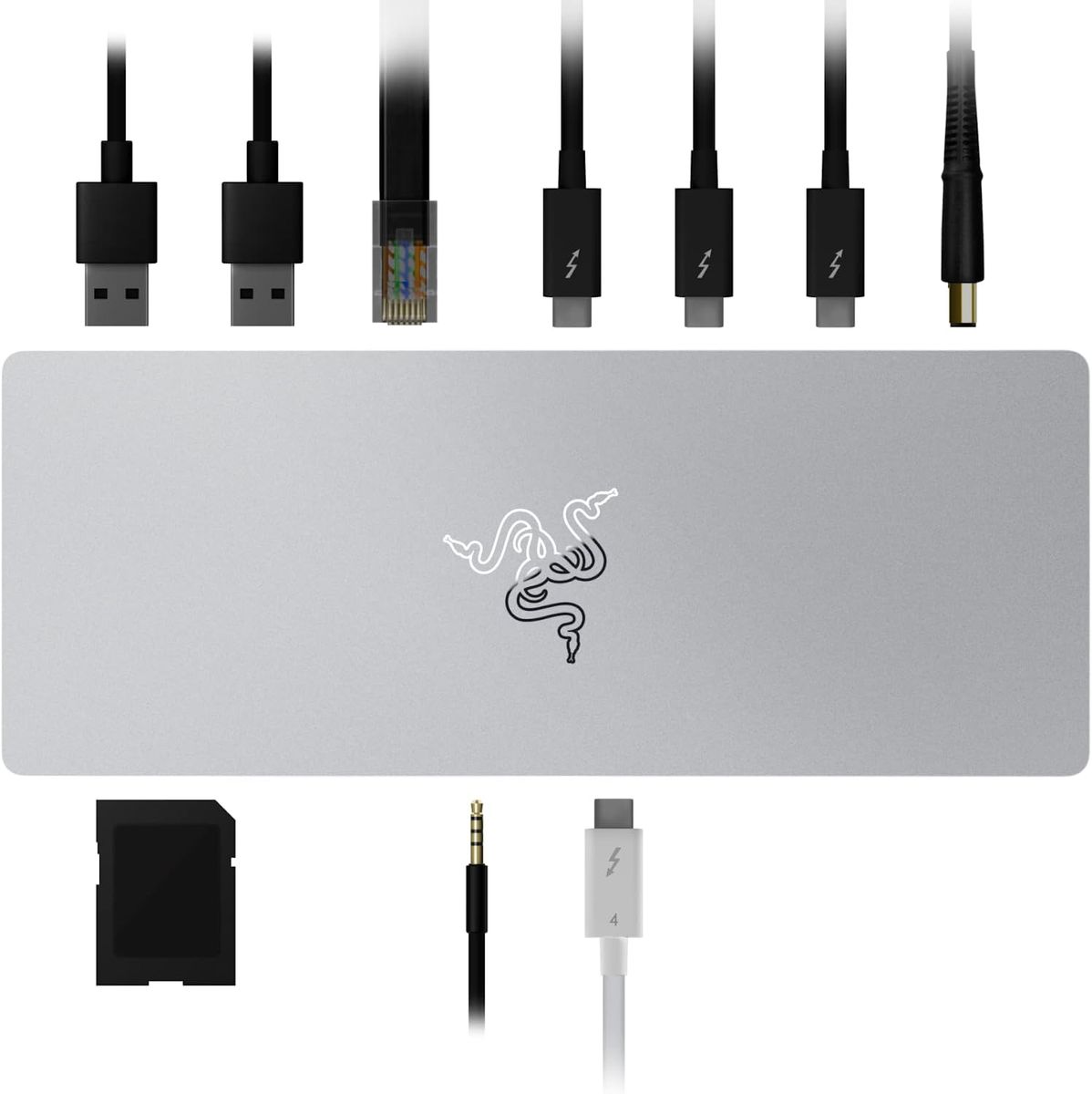 Razer Thunderbolt 4 Dock Premium Hub Chroma RGB-Beleuchtung 10 Ports weiß UK