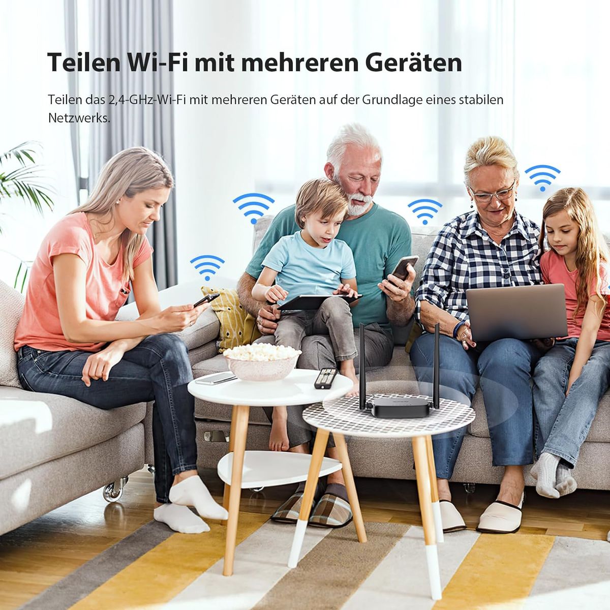 Tenda 4G03 Pro 4G LTE Router, WLAN Router für Nano-SIM-Karten (N300 CAT4, 150 Mbit/s im Download, 300 Mbit/s 2,4GHz) 2*4dBi Antennen, Plug & Play, Fast-Ethernet-Port, App, Router Modus, LED, Schwarz 4G03 Pro|Wi-Fi N300 CAT4