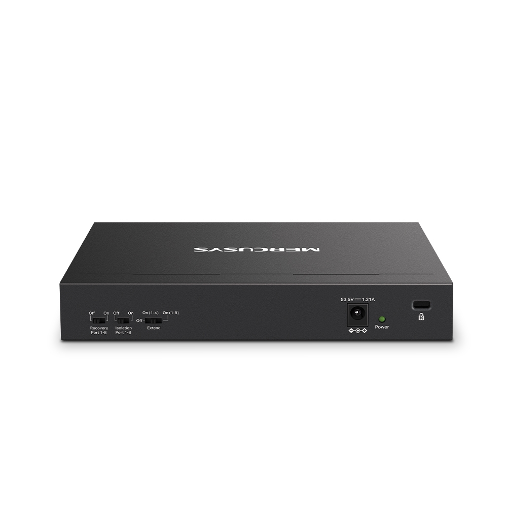 Mercusys MS110P Managed Netzwerk-Switch, 10x 10/100 Mbit/s, 8x PoE, 2x PoE+, 65W pro Port, Web-Management, Wandmontage, Schwarz MS110P(UN) V1.0
