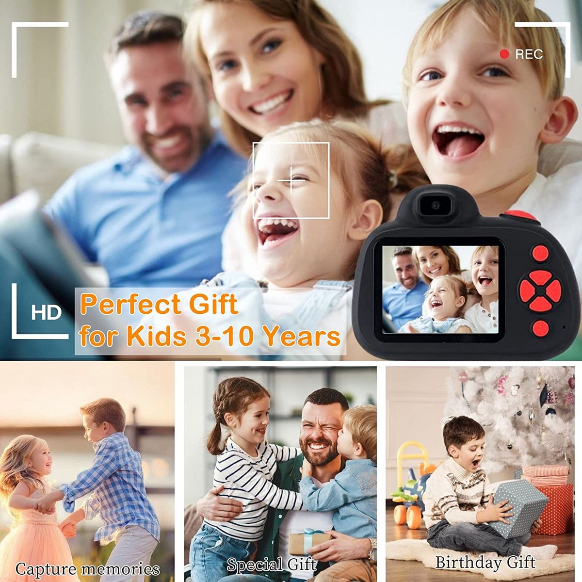 SLR Kinderkamera 1080P HD 28 MP Selfie Kinder Kamera Digital mit Doppelobjektiv, Blitz, AF, MF, 20X Zoom, 1200mAh Akku, 2,4” IPS, 32G Karte inklusive Geburtstagsgeschenk für Jungen Mädchen - Schwarz SLR Black