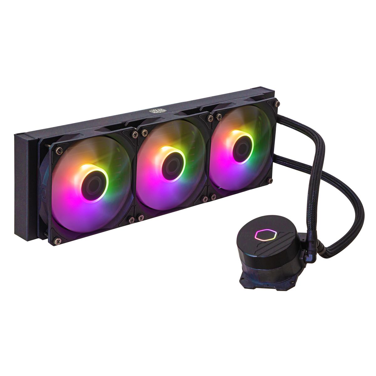 Cooler Master MasterLiquid 360L Core ARGB Prozessor-Flüssigkeitskühlung, 12 cm Lüfter, 650–1750 RPM, ARGB, Schwarz