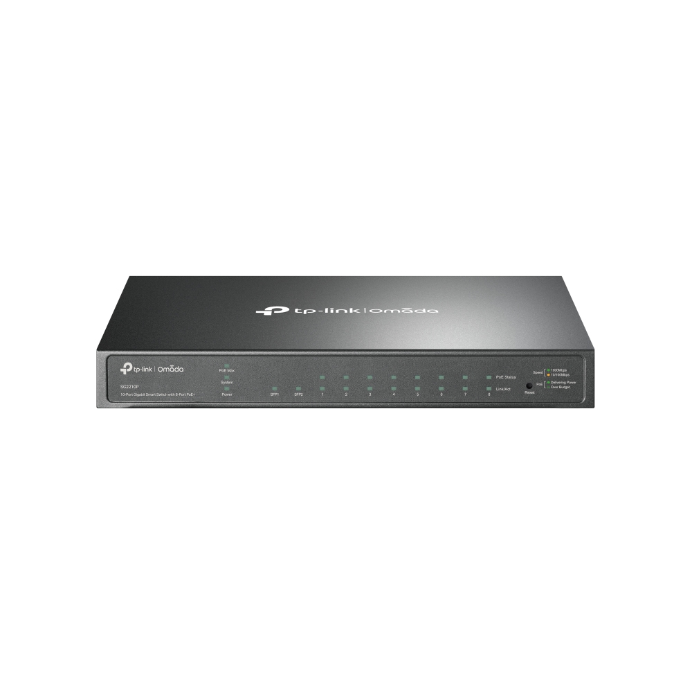 TP-Link Omada SG2210P Netzwerk-Switch Managed L2/L2+ Gigabit Ethernet (10/100/1000) Power over Ethernet (PoE) Schwarz
