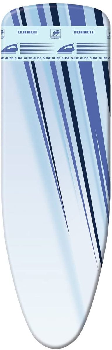 Leifheit Thermal Reflect Glide Universal Ironing Board Cover for Ironing Surfaces up to max. 140 x 45 cm for Steam Irons with Steam and Heat Reflection and Additional Slide Zone for Super Fast Ironing