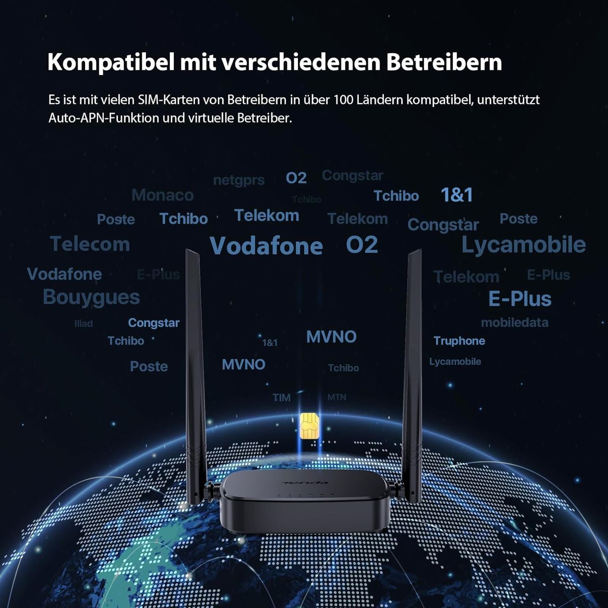 Tenda 4G03 Pro 4G LTE Router, WLAN Router für Nano-SIM-Karten (N300 CAT4, 150 Mbit/s im Download, 300 Mbit/s 2,4GHz) 2*4dBi Antennen, Plug & Play, Fast-Ethernet-Port, App, Router Modus, LED, Schwarz 4G03 Pro|Wi-Fi N300 CAT4 Tenda 4G03 Pro 4G LTE Router, WLAN Router für Nano-SIM-Karten (N300 CAT4, 150 Mbit/s im Download, 300 Mbit/s 2,4GHz) 2*4dBi Antennen, Plug & Play, Fast-Ethernet-Port, App, Router Modus, LED, Schwarz 4G03 Pro|Wi-Fi N300 CAT4