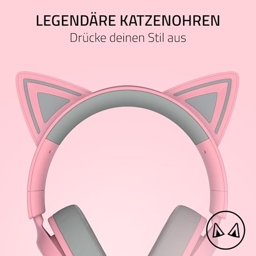 Razer Kraken Kitty V3 X Kabelgebundenes Gaming-Headset, Katzenohren, HyperClear Cardioid-Mikrofon, TriForce 40 mm Treiber, 3,5-mm-Klinke, 270 g, Quartz