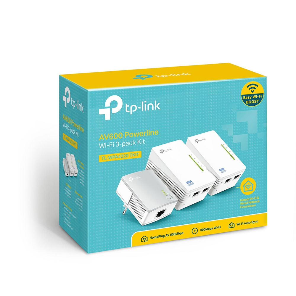 TP-Link TL-WPA4220 TKIT AV500 Powerline Universal Wi-Fi Range Extender Network WLAN Triple KIT v1.0