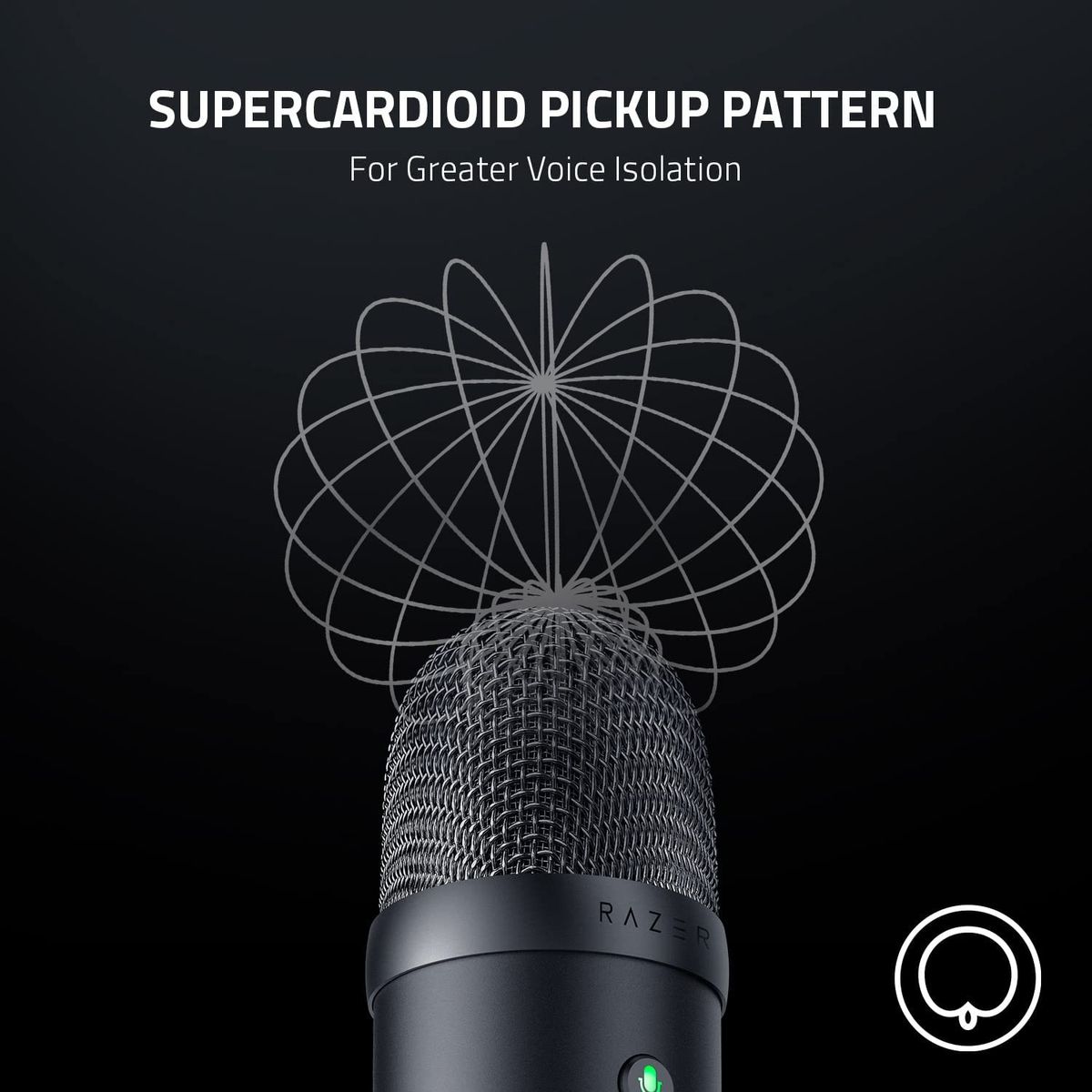 Razer Seiren V2 X Microphone USB Streaming Broadcasting 48 kHz 25mm Condenser PC Black