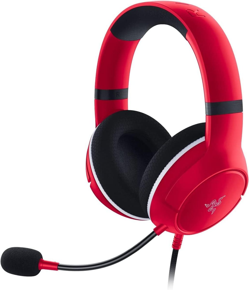 Razer Essential Duo Bundle Für Xbox - Kabelgebundenes Headset und Schnellladegerät für Xbox-Controller (Kaira X for Xbox, Triforce 50-mm-Treiber, HyperClear Kardioiden-Mikrofon) Rot