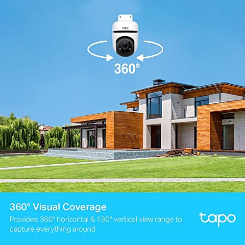 TP-Link Tapo TC40 Dome IP-Sicherheitskamera Innen & Außen, 2 MP FullHD 1080p, 360° PTZ, Nachtsicht 30 m, IP65, MicroSD, v2.0, EU