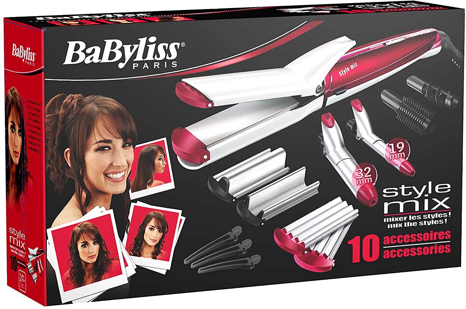 BaByliss Style Mix Multistyler 10-in-1 Curl Straighten Crepe Deep Waves Interchangeable Attachments MS22E