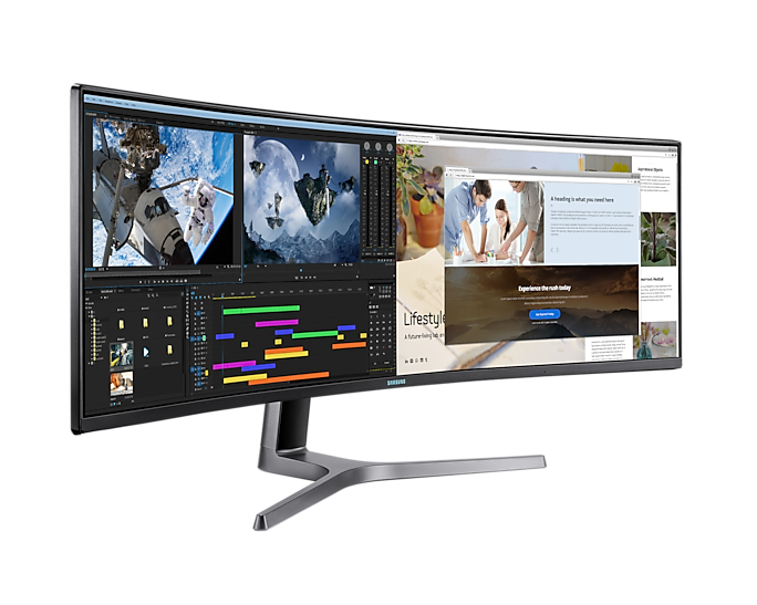 Samsung Odyssey Ultra Wide DQHD Gaming Monitor C49RG94SSR 49" VA-Panel QLED DQHD-Auflösung HDR1000 AMD FreeSync 2 HDR Bildwiederholrate 120 Hz Reaktionszeit 4 ms Samsung Odyssey Ultra Wide DQHD Gaming Monitor C49RG94SSR 49" VA-Panel QLED DQHD-Auflösung HDR1000 AMD FreeSync 2 HDR Bildwiederholrate 120 Hz Reaktionszeit 4 ms