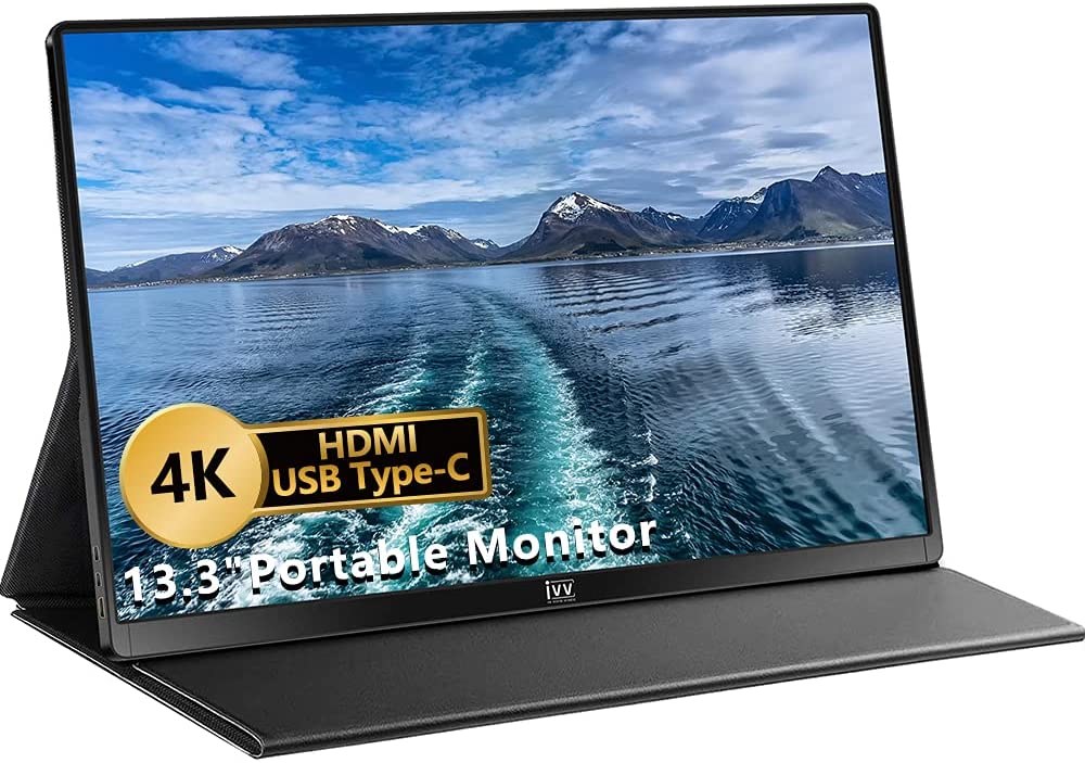 IVV 13.3" Portable Monitor 13.3" IPS UHD 3840x2160 for PC Notebook Mobile Phone