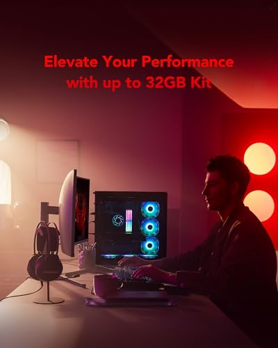 Lexar LD5U16G60C26BR-RGD ARES Gen2 RGB DDR5 RAM 32GB (2x16GB) 6000 MT/s CL26 UDIMM Desktop-Speicher, AMD EXPO, SK hynix, 1.45V