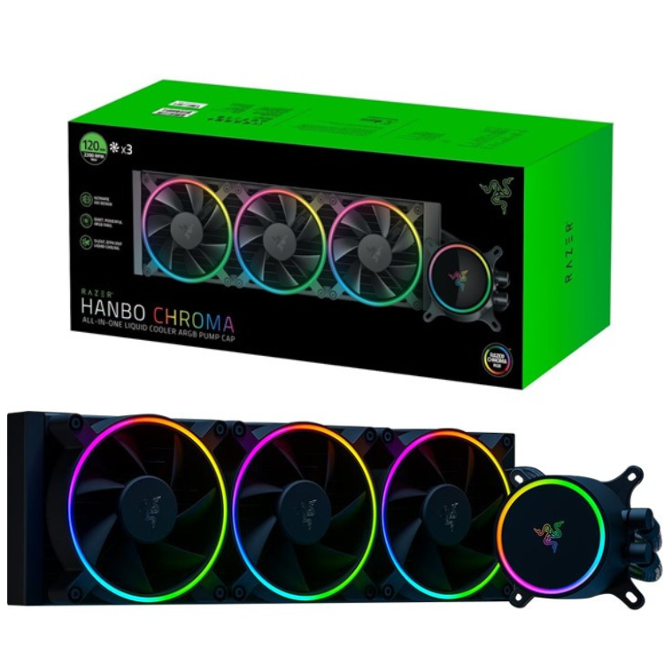 Razer Hanbo Chroma RGB AIO Liquid Cooler 360mm aRGB Pump Cap