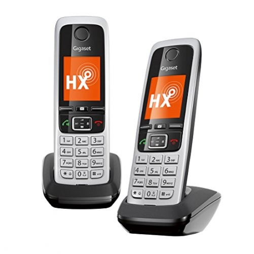 Gigaset C430HX Duo DECT-Telefon  IP Telefon Fritzbox kompatibel Schnurlos Telefon 2 Universal-Mobilteile TFT-Farbdisplay VOIP schnurlos Telefone-silber