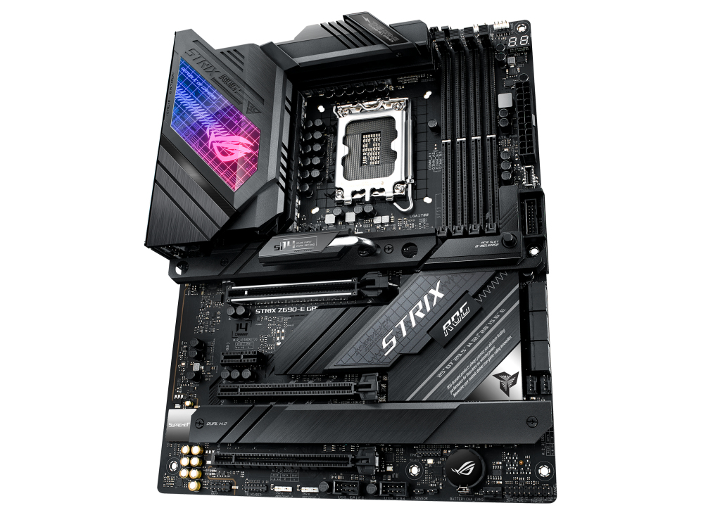 ASUS ROG STRIX Z690-E GAMING WIFI Mainboard, Intel Z690 LGA1700, ATX, DDR5, PCIe 5.0, M.2 NVMe, Wi‑Fi 6E, 2.5Gb Ethernet, Bluetooth 5.2, 7.1 Audio