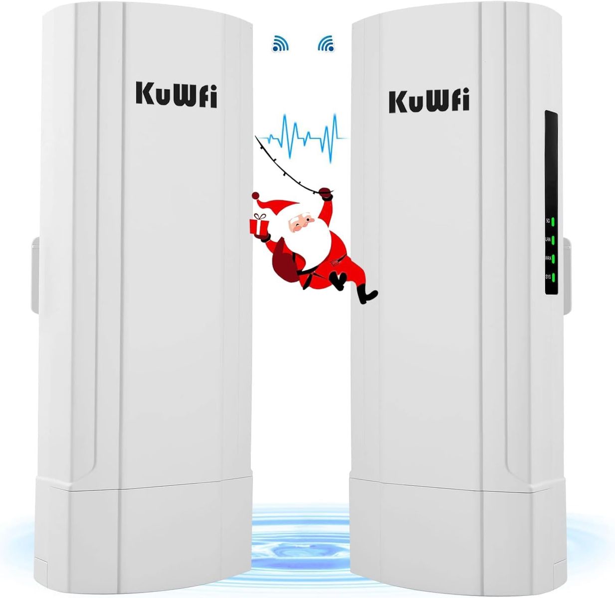 KuWFi CPE-850QD-5.8G Gigabit-Outdoor-WLAN-Bridge, 5,8 GHz Punkt-zu-Punkt, 6 km Reichweite, 16 dBi Antenne, 24 V PoE, wetterfest