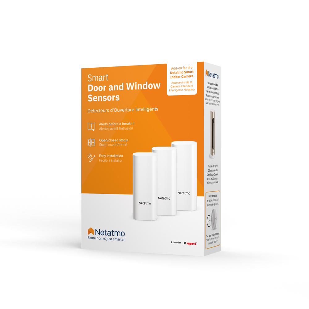 Netatmo DTG-IT Smart Tür-/Fenstersensor, kabellos, RF Wireless, Weiß, AAA-Batterie, 3er-Set