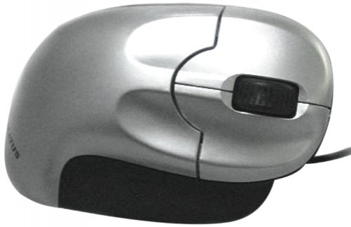 Hypertec MOU-UPRIGHT-BLKHY Ergonomic Vertical Maus (800 dpi, 3-Tasten, USB) schwarz/silber