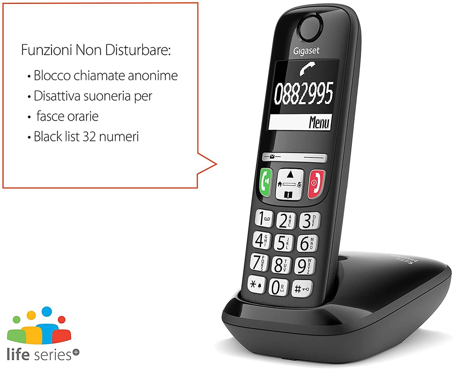 Gigaset E275 Duo Two cordless phones large keys loud ring tones