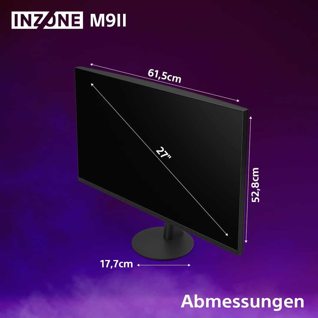 Sony INZONE M9II 27" 4K Ultra HD PC Gaming Monitor: 2160p Auflösung - 160Hz Bildwiederholfrequenz - 1ms GTG - DCI-P3 95% Spektrum - Full Array LED - G-Sync - Adaptive Sync - VRR, Schwarz