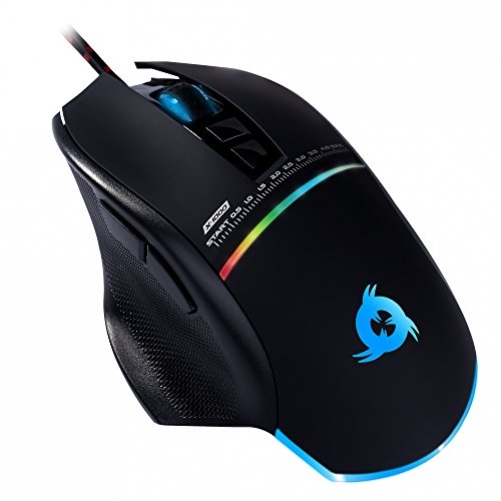 KLIM Skill Optische 4.000 DPI 2ms RGB Ergonomische Gaming Maus mit Daumenauflage